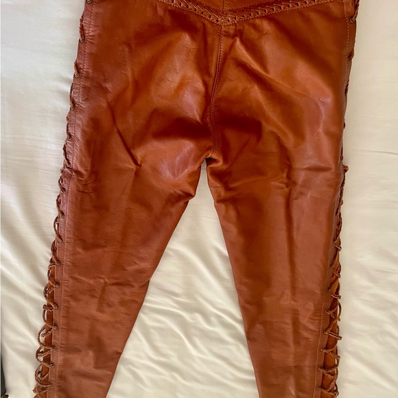 Custom Made Hand Braided Leather Pants Vest - Picture 5 of 5